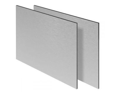 Blauwschild ACP Print 3050mm x 1500mm x 3mm Brushed Silver / White 0,20mm - op maat met rest